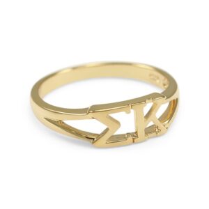 The Collegiate Standard Sigma Kappa 14k Gold Plated Sorority Ring with Greek letters (7.0)