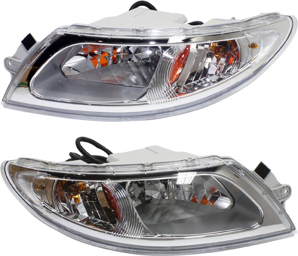 Evan Fischer Headlight Set Compatible with 2002-2016 International 4400LP 4400 Left Driver and Right Passenger Side Halogen With bulb(s)