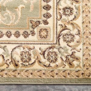 Unique Loom Versailles Collection Traditional Classic Medallion Floral Motif Area Rug (2' 2 x 3' 0 Rectangular, Green/ Ivory)