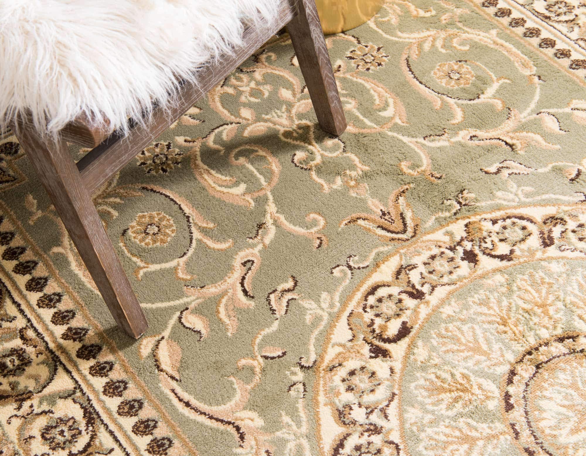 Unique Loom Versailles Collection Traditional Classic Medallion Floral Motif Area Rug (2' 2 x 3' 0 Rectangular, Green/ Ivory)