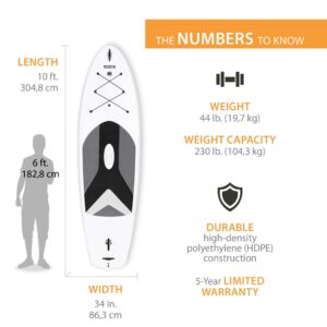 Lifetime 90749 Horizon 100 Hardshell Stand-Up Paddleboard, Paddle Included, White Granite, 2 Pack