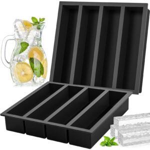 vinkoe kitchen silicone ice cube trays large for whisky, collins ice cube mold tray also used for butter mold, 2 count