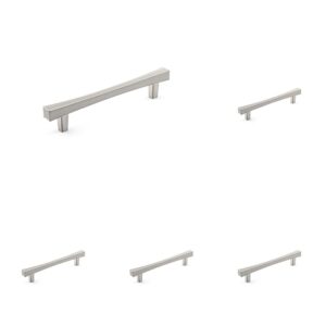 richelieu hardware bp7227256195 westmount collection 10 1/8-inch (256 mm) center-to-center brushed nickel transitional rectangular cabinet and drawer bar pull handle for kitchen, bathroom, and furniture