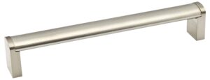 richelieu hardware bp525320195 hamilton collection 12 5/8-inch (320 mm) center-to-center brushed nickel modern cabinet and drawer pull handle for kitchen, bathroom, and furniture