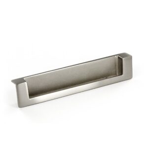 richelieu hardware bp897128195 5 1/16-inch (128 mm) center-to-center brushed nickel modern recessed cabinet and drawer pull handle for kitchen, bathroom, and furniture