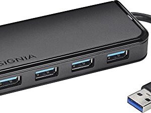 Insignia - 4-Port USB 3.0 Hub - Black