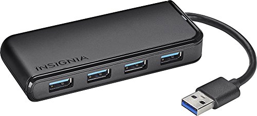 Insignia - 4-Port USB 3.0 Hub - Black