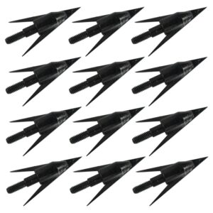 e5e10 12pcs fishing arrowheads screw-on points 150 grain black bowfishing screw tips broadheads for fishing arrow compound bow, crossbow and recurve bow (type1)