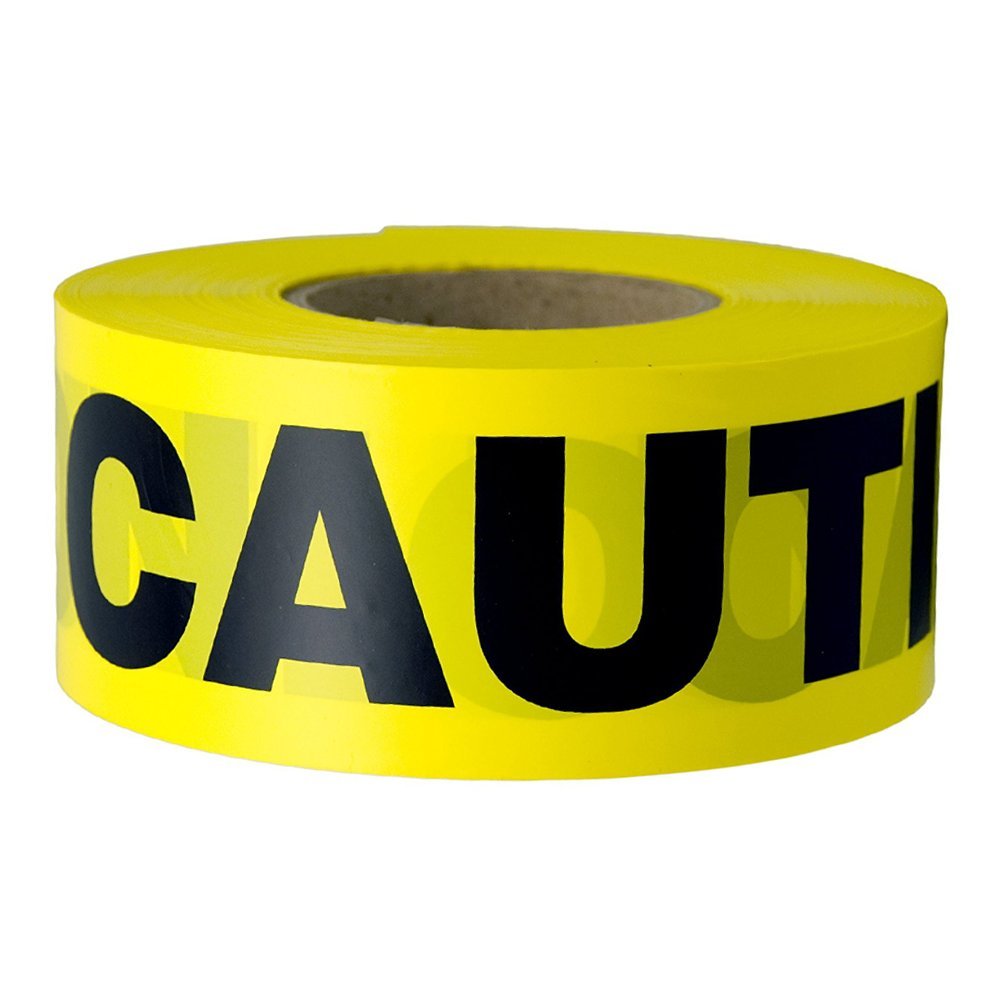 INCOM Manufacturing: Yellow CAUTION Tape Barrier- Safety Warning Tape, 3 Inch x 1000 Feet, (76.2 Millimeters x 304.8 Meters)