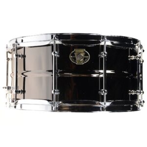 ludwig lu6514c universal black brass snare drum 6.5x14"