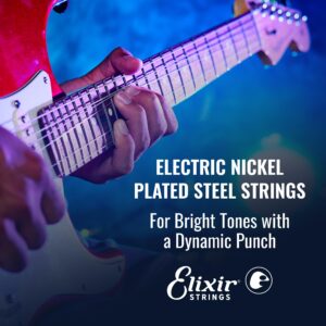 Elixir Strings, Electric Guitar Strings, Nickel Plated Steel with NANOWEB Coating, Longest-Lasting Bright Tone with Comfortable Feel, 8 String Light 10-74