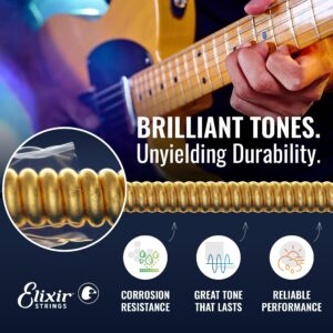 Elixir Strings, Electric Guitar Strings, Nickel Plated Steel with NANOWEB Coating, Longest-Lasting Bright Tone with Comfortable Feel, 8 String Light 10-74