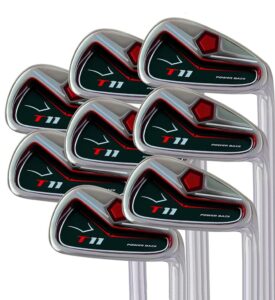 t11 power back iron set 4-sw custom made golf clubs right hand regular r flex steel shafts men's standard irons