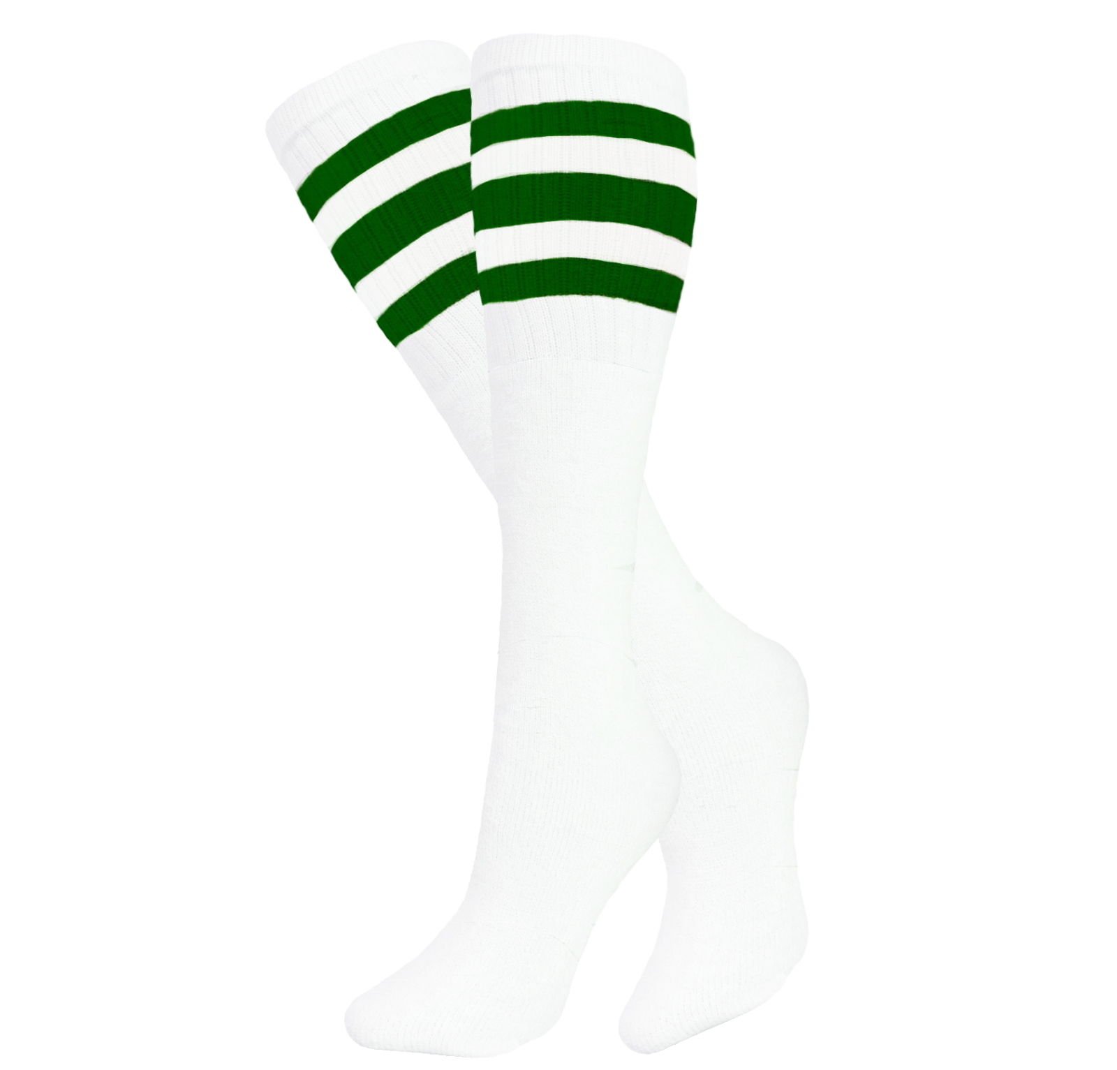 Full 90 Mens 5 PAIRS Classic Multi Striped Sports Tube Socks,Sock Size 10-15, White, Large