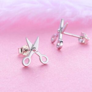 Helen de Lete Lovely Scissors Sterling Silver Stud Earrings