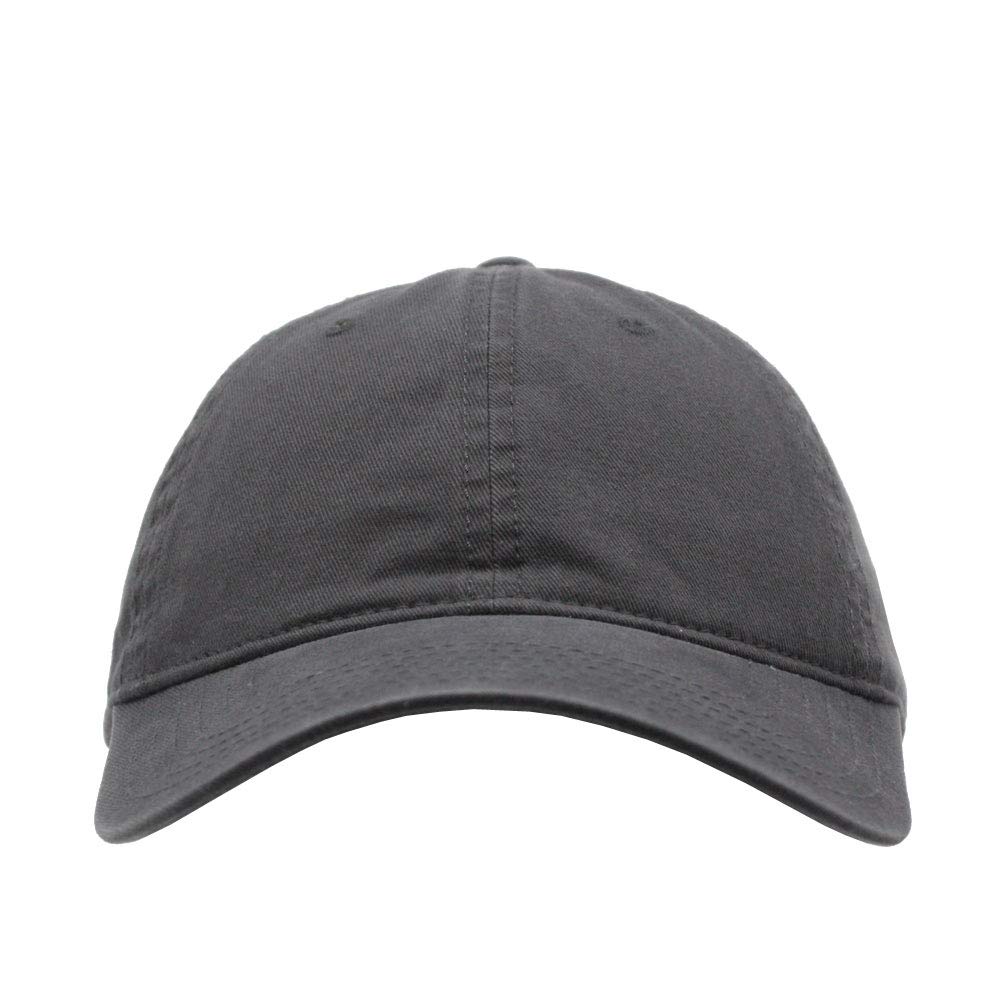 Classic Washed Cotton Twill Low Profile Adjustable Baseball Cap (Charcoal Gray B)