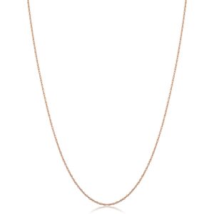 Kooljewelry Solid 10k Rose Gold Dainty Rope Chain Necklace (0.7 mm, 18 inch)