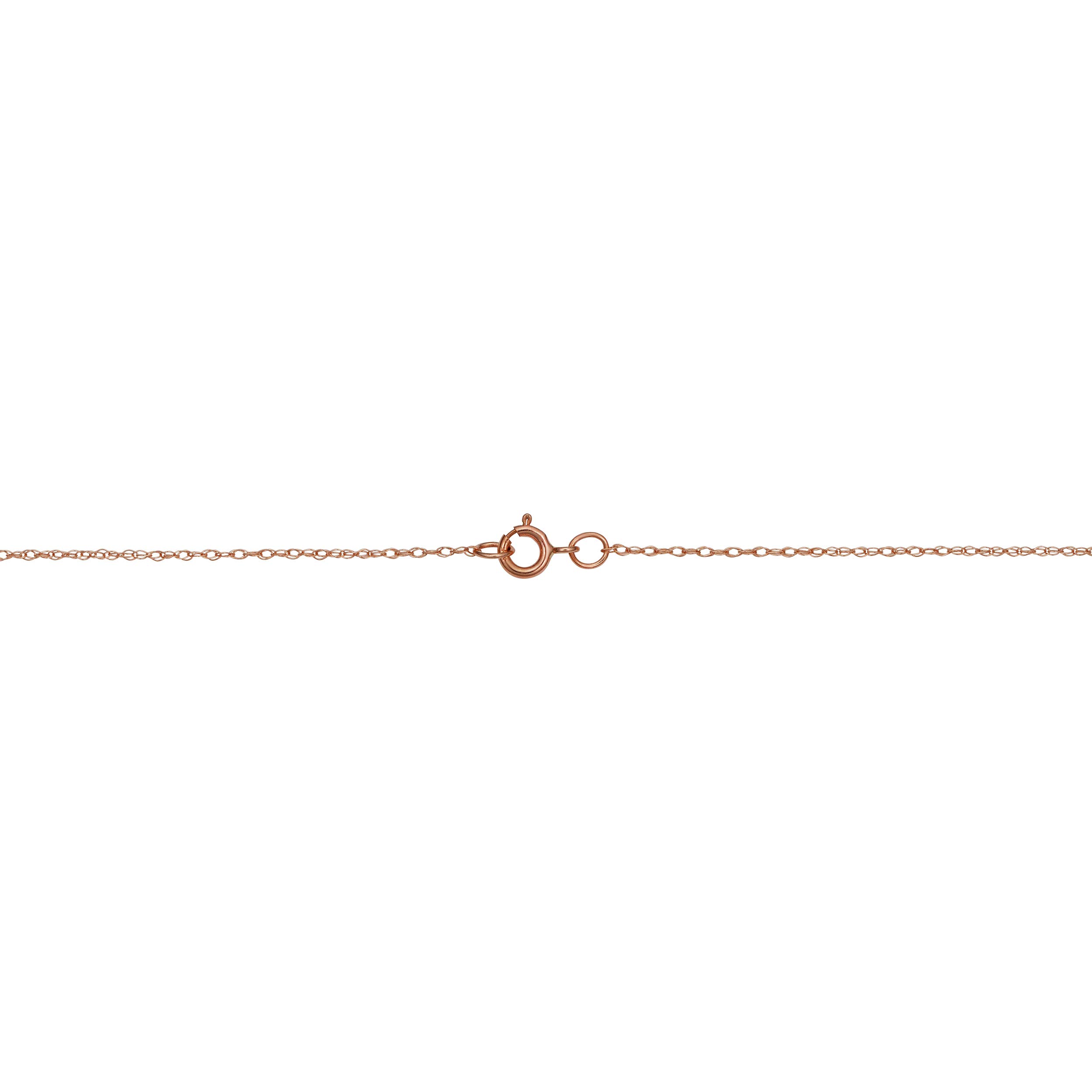 Kooljewelry Solid 10k Rose Gold Dainty Rope Chain Necklace (0.7 mm, 18 inch)