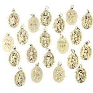 Catholic Saints Silver Tone Saint St John The Baptist Pray for Us Medal, 1 Inch, Set of 20