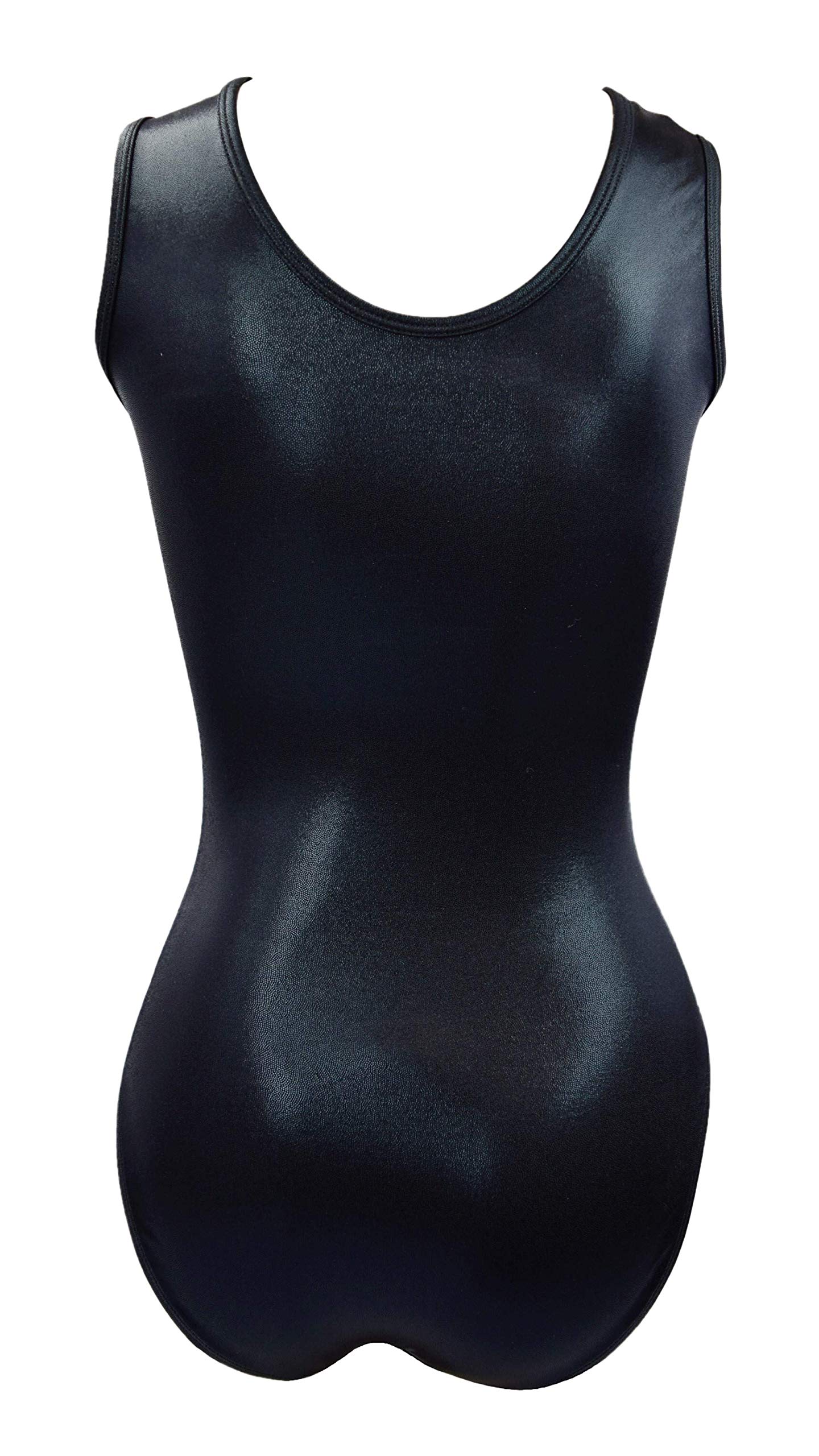 Sookie Active Metallic Sheen Classic Tank Leotard (Deep Black, Ladies - Small)