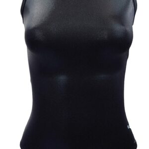 Sookie Active Metallic Sheen Classic Tank Leotard (Deep Black, Ladies - Small)