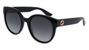 gucci gg0035s - 001 black/grey gradient round sunglasses 54mm