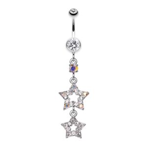 jeweled star drop wildklass belly button ring