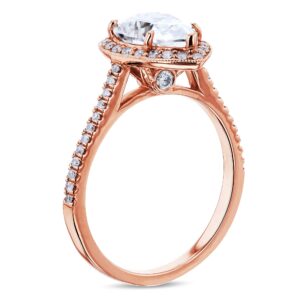 Kobelli Pear Shape Moissanite Halo Engagement Ring 2 1/2 CTW 14k Rose Gold, Size 8.5