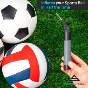 Sports Stable Ball Pump with 5 Needles Push and Pull Inflation Device for Your Basketball, Football, Soccer Ball, Volleyball, and Other Sport Balls