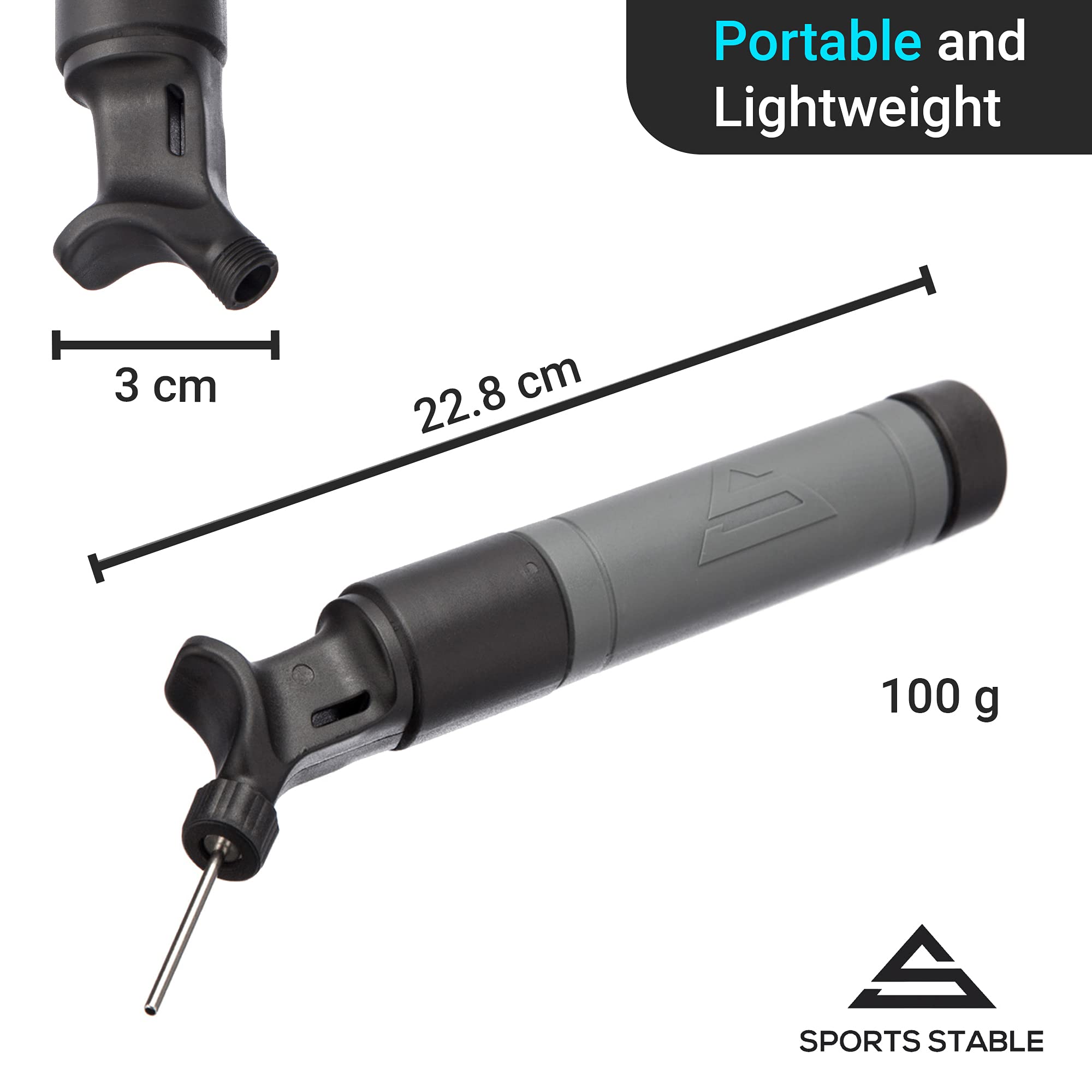 Sports Stable Ball Pump with 5 Needles Push and Pull Inflation Device for Your Basketball, Football, Soccer Ball, Volleyball, and Other Sport Balls