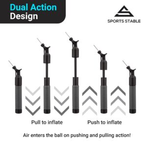 Sports Stable Ball Pump with 5 Needles Push and Pull Inflation Device for Your Basketball, Football, Soccer Ball, Volleyball, and Other Sport Balls