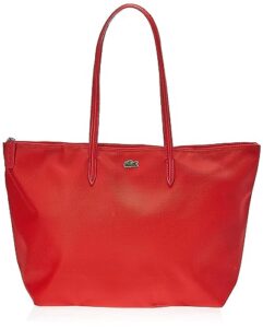 lacoste womens l.12.12 tote bag, high risk red, one size