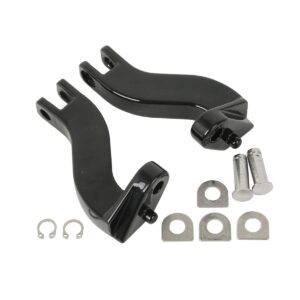 XFMT Motorcycle Black 10mm Rear Passenger Footpeg Mount Kits For Harley Touring Road King Street Glide Road Glide Electra Glide Ultra Classic '93-Later