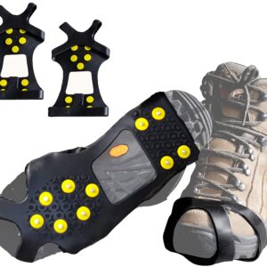 Limm Ice Snow Traction Cleats - Medium Lightweight Crampon Cleats for Walking on Snow & Ice - Portable Anti Slip Grippers Fasten Quickly & Easily Over Shoes, Boots and Other Footwear