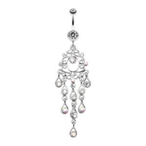 classic chandelier sparkle wildklass belly button ring