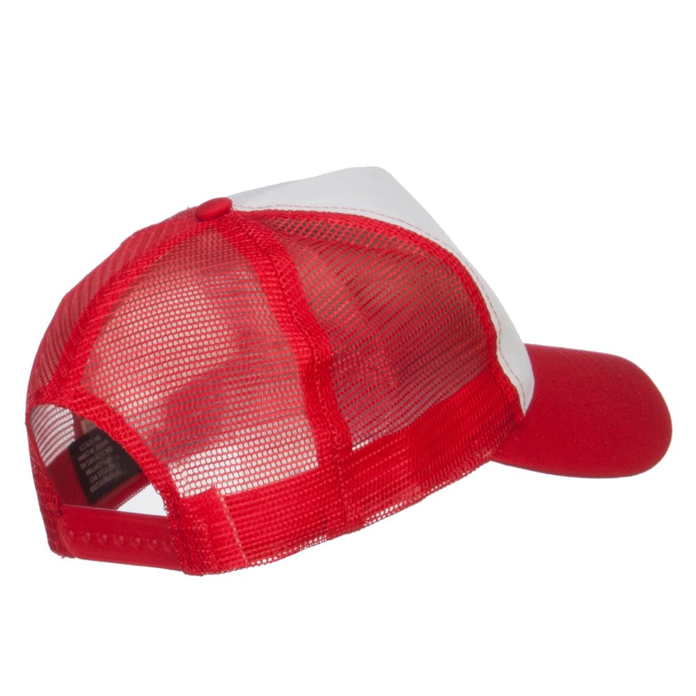 Trainer Red Poke Monster Embroidered Mesh Cap - White Red OSFM