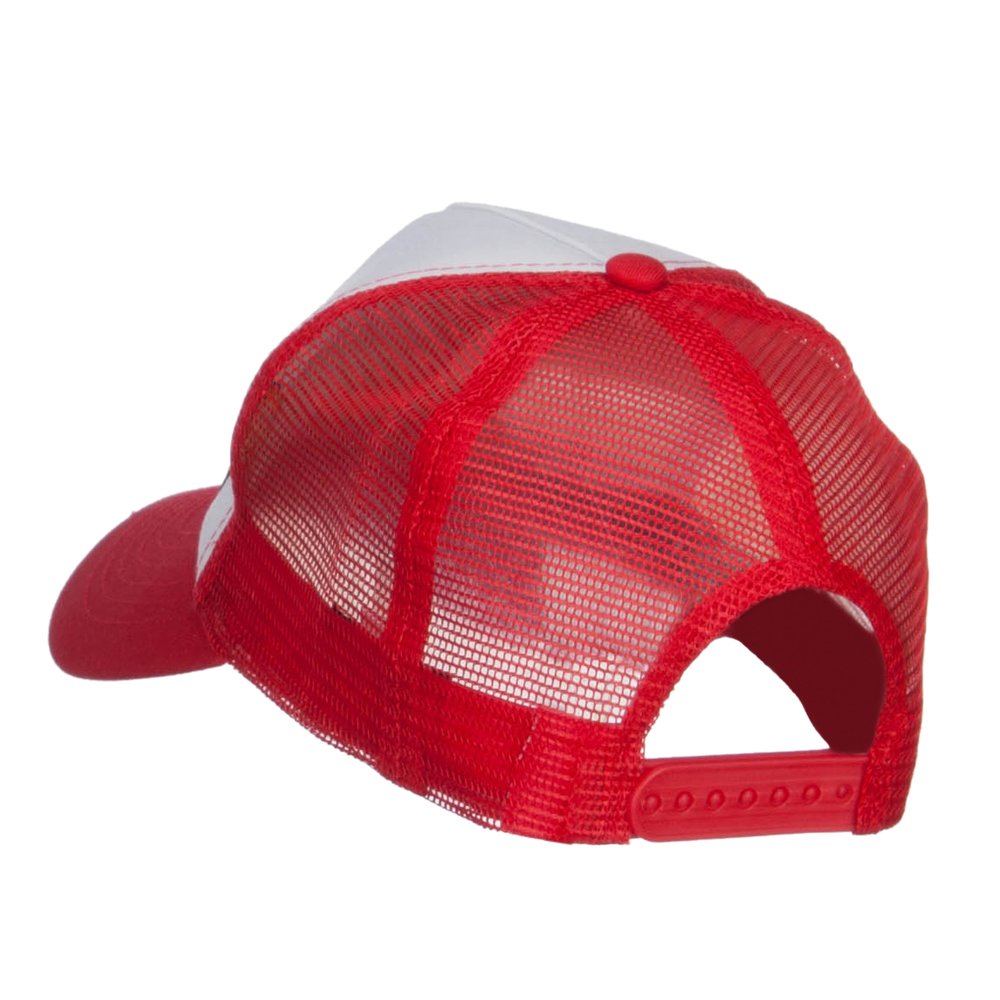 Trainer Red Poke Monster Embroidered Mesh Cap - White Red OSFM