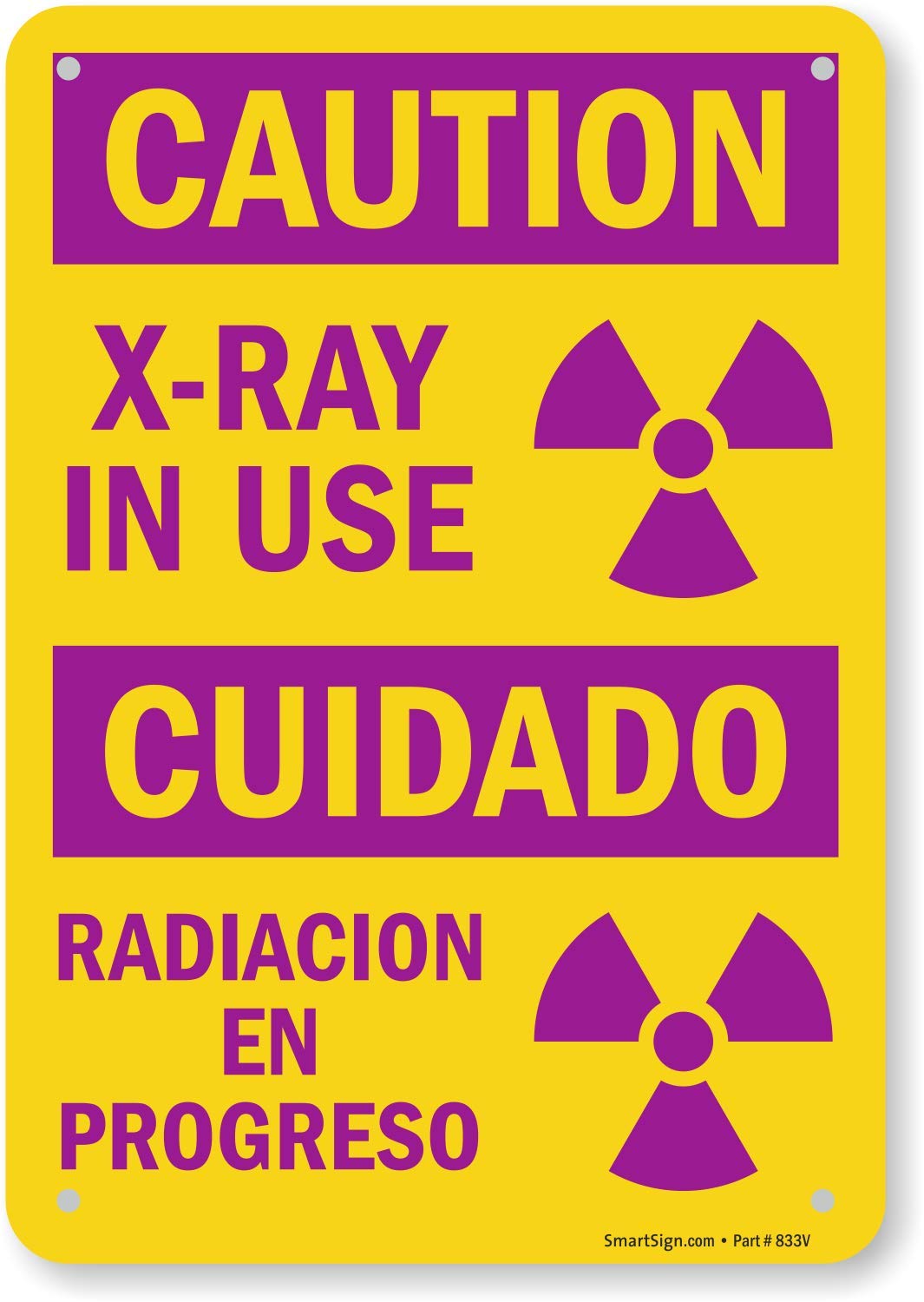 SmartSign S-6330-AL-10 “Caution - X Ray in Use” Sign | 7" x 10" Aluminum