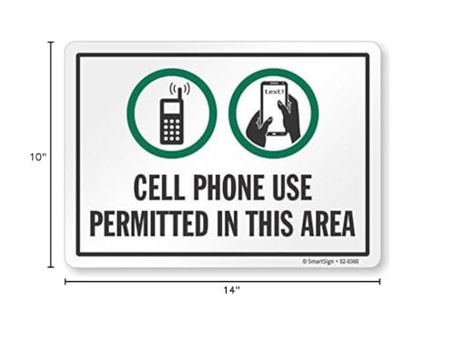 SmartSign "Cell Phone Use Permitted in This Area" Sign | 10" x 14" Plastic