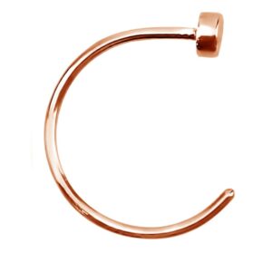 forbidden body jewelry nose ring hoop, 22g (8mm), surgical steel, rose gold tone