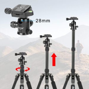 ZOMEI Aluminum Portable Tripod with Ball Head Heavy Duty Lightweight Professional Compact Travel for Nikon Canon Sony All DSLR and Digital Camera