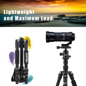 ZOMEI Aluminum Portable Tripod with Ball Head Heavy Duty Lightweight Professional Compact Travel for Nikon Canon Sony All DSLR and Digital Camera