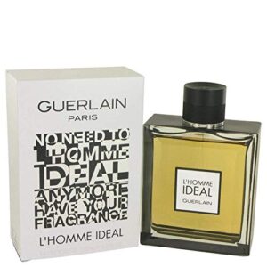 Guerlain L'Homme Ideal Eau de Toilette Spray for Men, Woody Aromatic, 5 Fl Oz