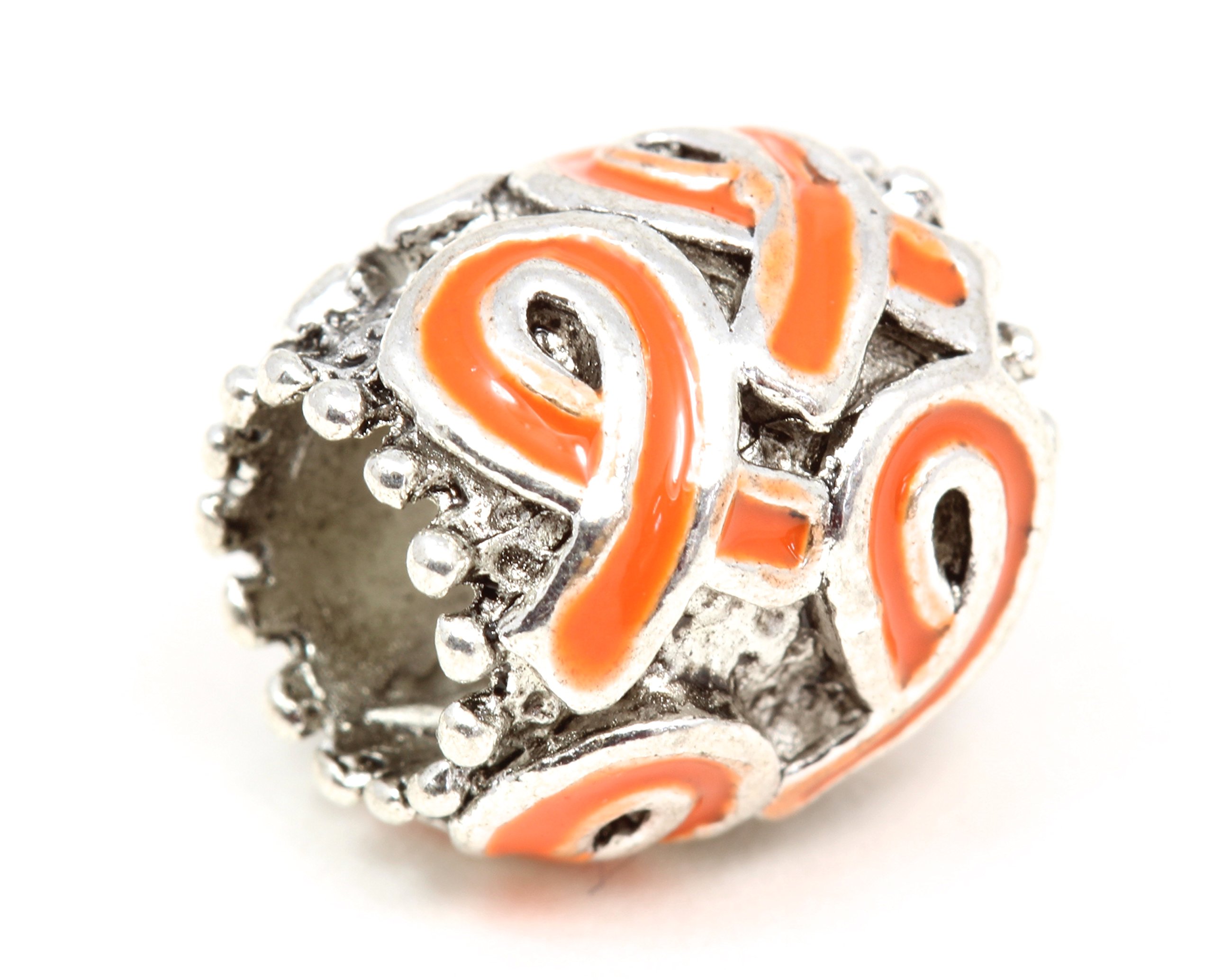 Awareness Products Warehouse Orange Multi Ribbon Bracelet Charm Fits Pandora Style Bracelets