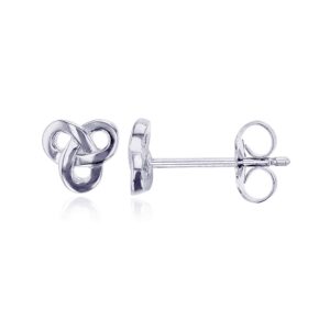 925 sterling silver polished celtic knot stud earrings for women | 6.2mm gold plated hypoallergenic studs