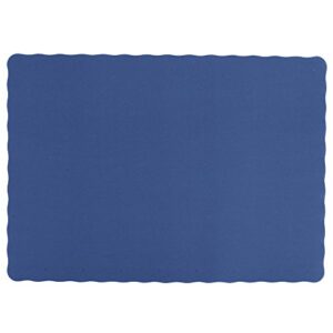 Navy Blue Colored Paper Placemat with Scalloped Edge - 1000/Case Size: 10" x 14"