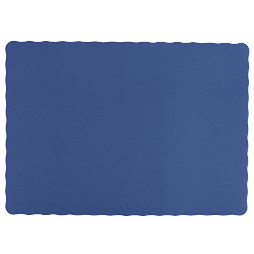 Navy Blue Colored Paper Placemat with Scalloped Edge - 1000/Case Size: 10" x 14"