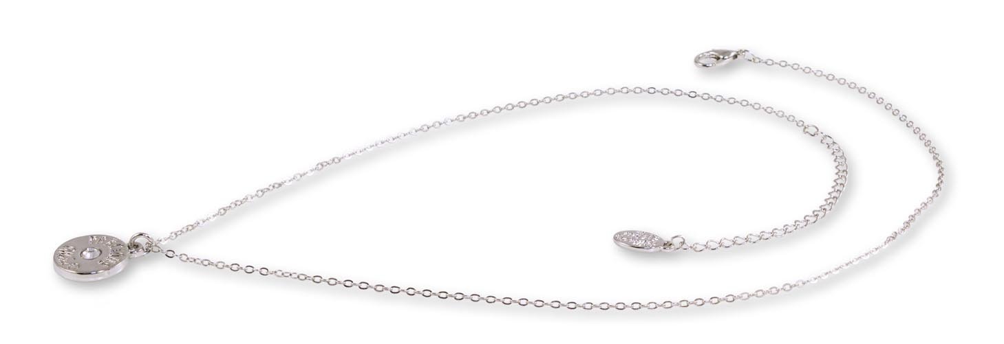 Weiss Monogram Necklace - with Crystal and Signature on Reverse, 18"-21" (T)