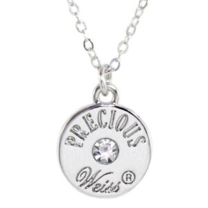 Weiss Monogram Necklace - with Crystal and Signature on Reverse, 18"-21" (T)