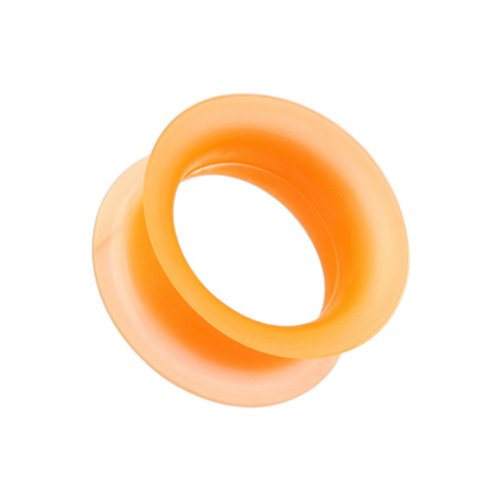 Ultra Thin Flexible Silicone Ear Skin WildKlass Double Flared Tunnel Plug (Sold as Pairs)